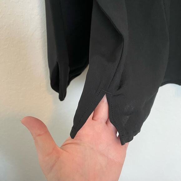 J.Crew Puff-sleeve satin-back crepe top Black‎ LT Large Tall NWT - Picture 8 of 9